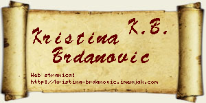 Kristina Brdanović vizit kartica